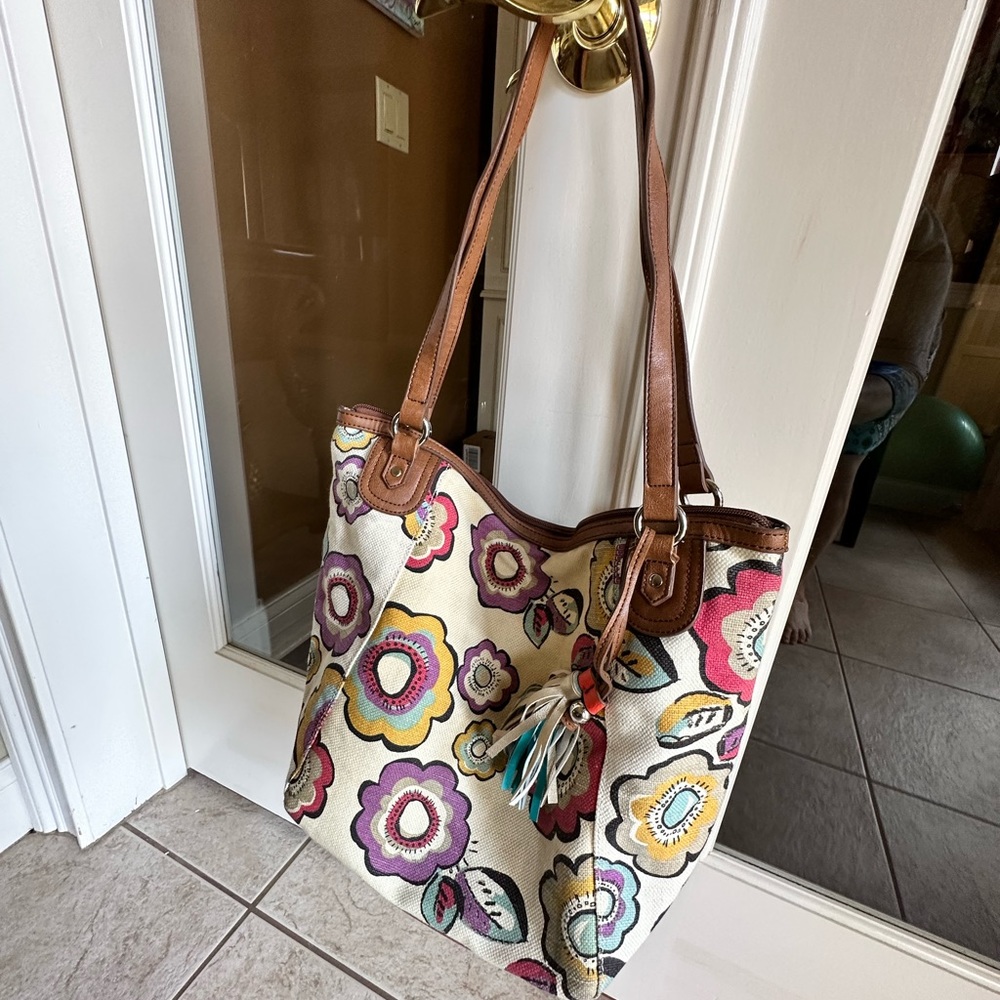 Relic by Fossil Floral Canvas Shopper Tote Bag